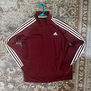 Burgundy Adidas track jacket